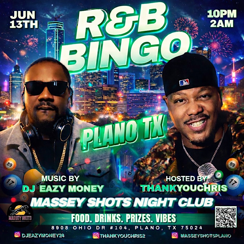 R&B BiNGO PLANO TX! 10/3/26 TRAP Vs R&B BiNGO W/Comedian THANK YOU CHRIS