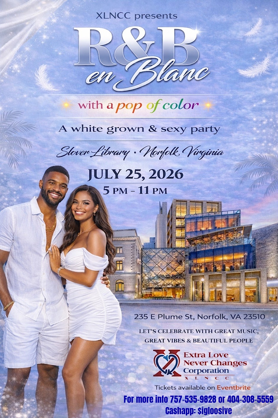 R&B en Blanc with a pop of color presented by XLNCC