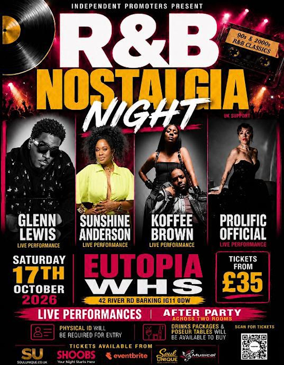 R&B Nostalgia Night featuring Glenn Lewis, Sunshine Anderson & Koffee Brown