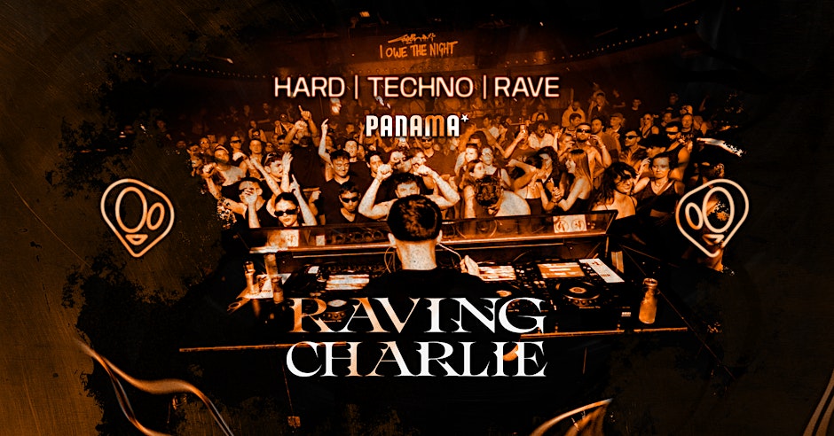 RAVING CHARLIE: Hard Techno Rave Flyer