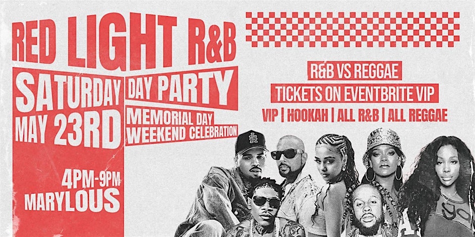 RED LIGHT RNB: R&B vs Reggae Dayparty at Marylous