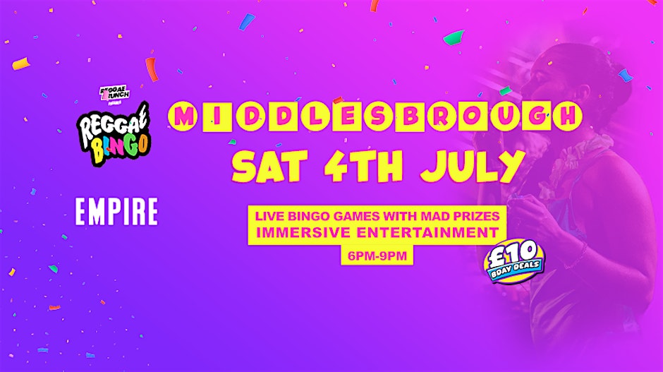 Reggae Bingo - Middlesborough - Sat 4th July