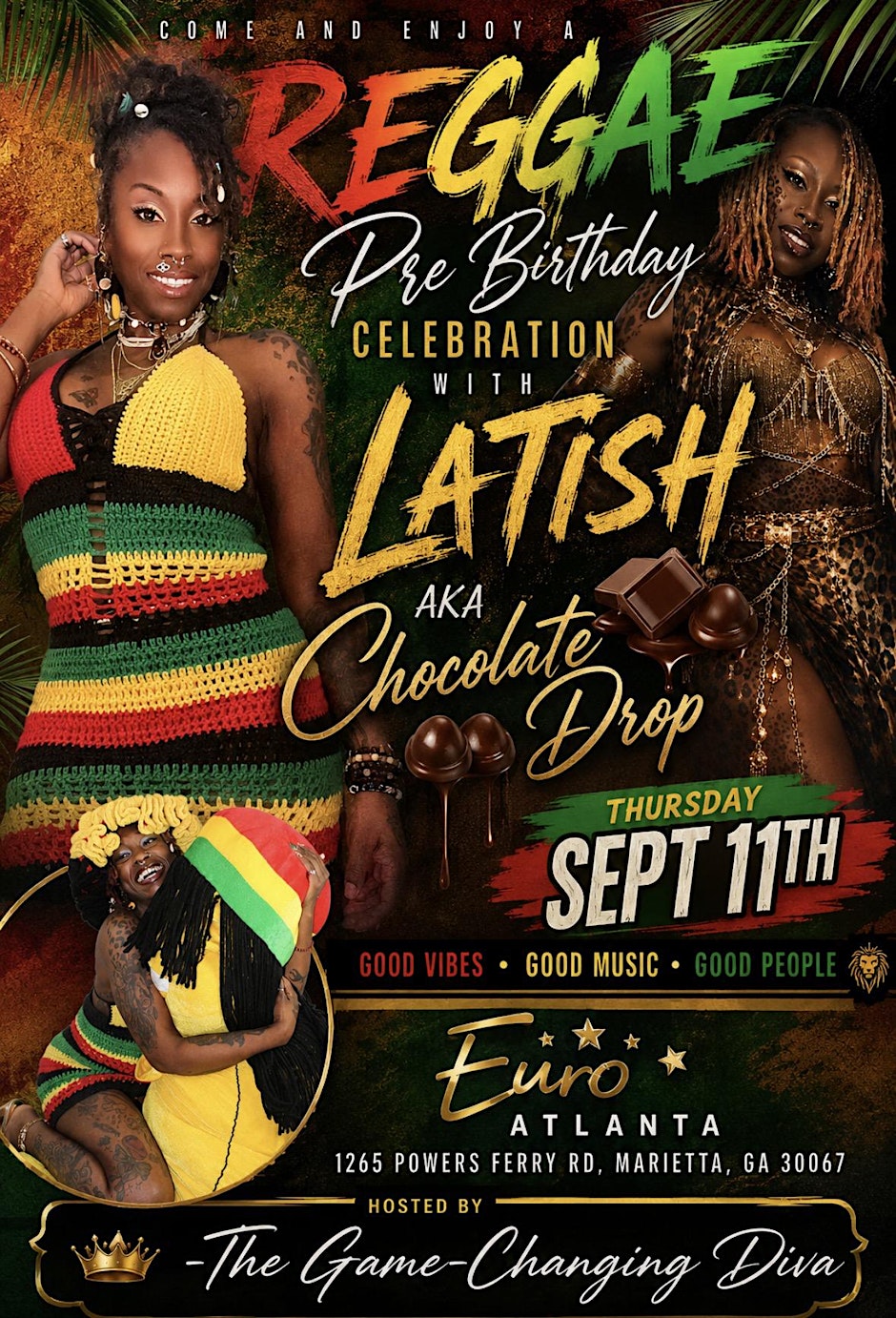 Reggae Birthday Chocolate Drop