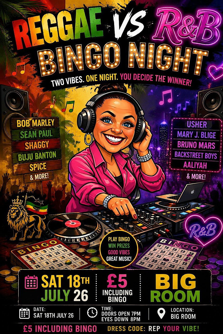 reggae & rnb bingo night with dj moggy