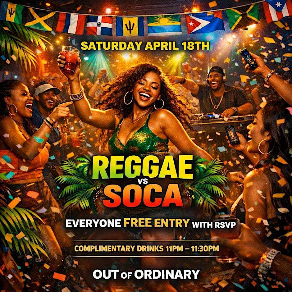 Reggae vs Soca Caribbean Party | Free Entry w/ RSVP + Drinks