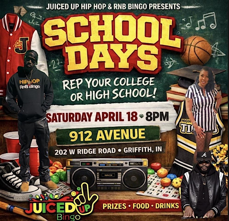 Rep Your School: Juiced Up Hip Hop & RnB Bingo