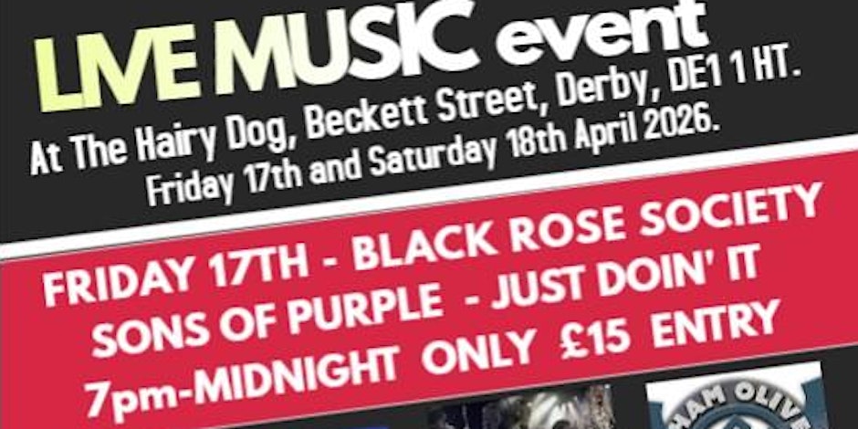 Rock weekend at The Hairy Dog, Derby, April 2026.