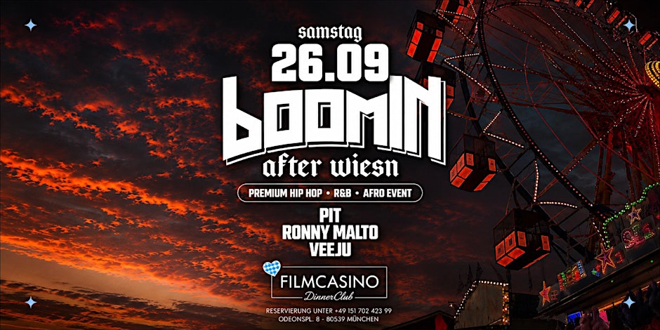 SA. 26.09 | boomIN Afterwiesn Edt. @ FILMCASINO