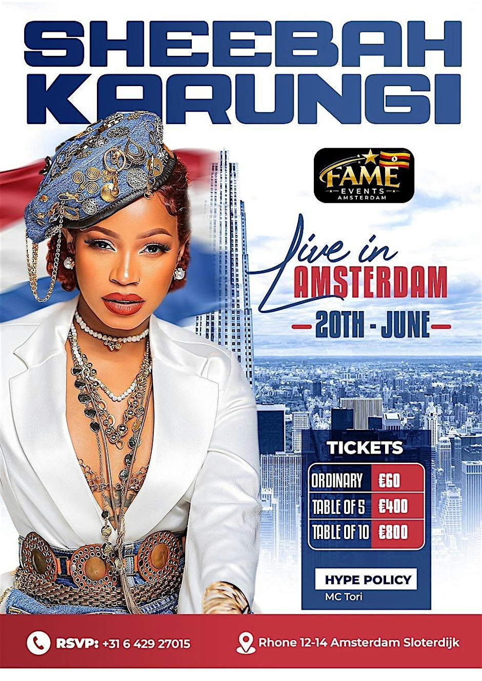 SHEEBAH KARUNGI LIVE IN AMSTERDAM/JUNE 20TH/FAME EVENTS AMSTERDAM