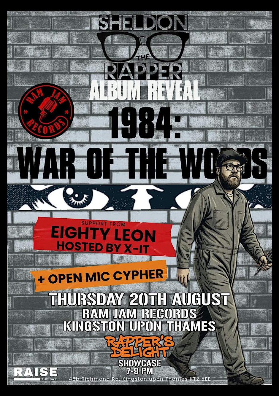 Sheldon The Rapper Album Reveal / Eighty Leon - 20th Aug - Ram Jam Records