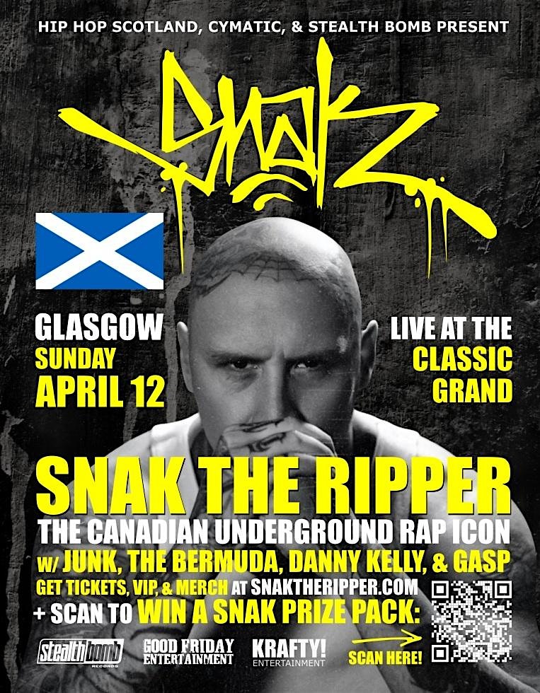 SNAK THE RIPPER live in GLASGOW w/ Junk, The Bermuda, Danny Kelly, & GASP