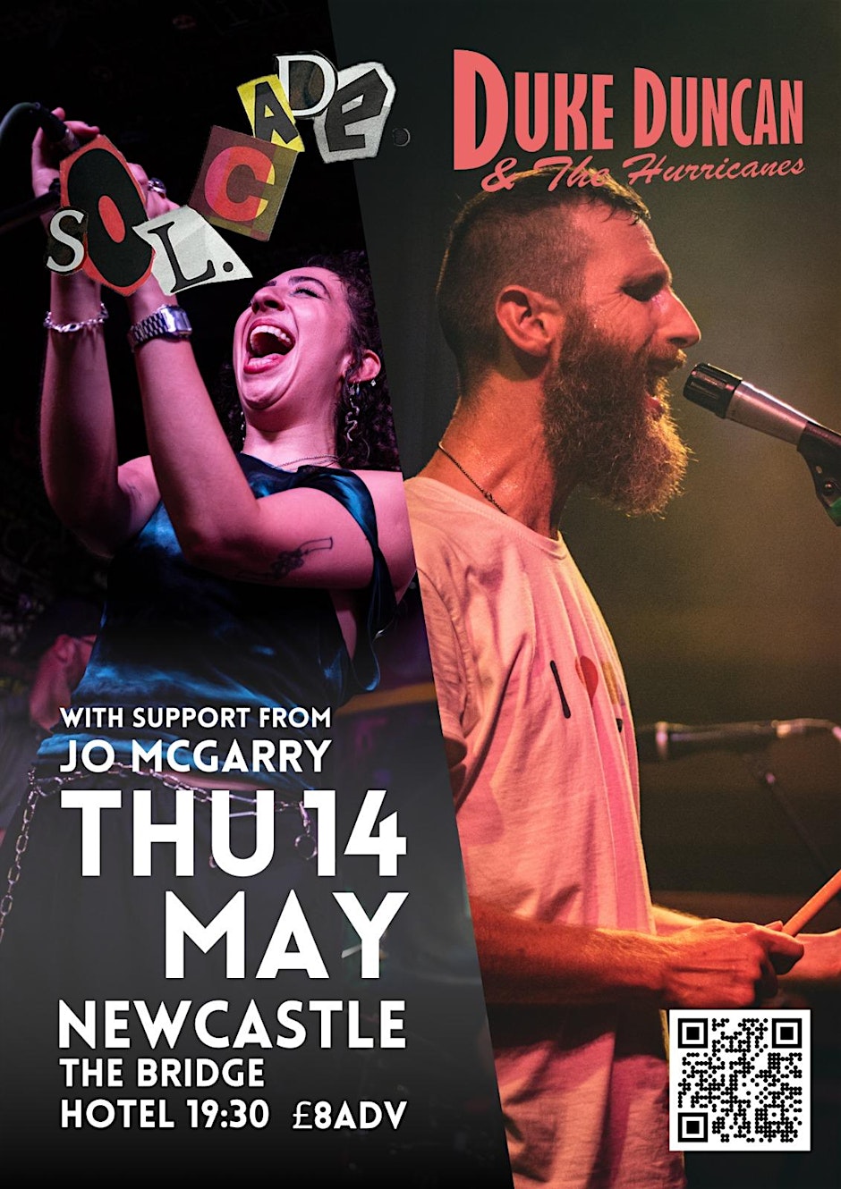 Solcade//Duke Duncan & The Hurricanes//Jo McGarry @ The Bridge Hotel