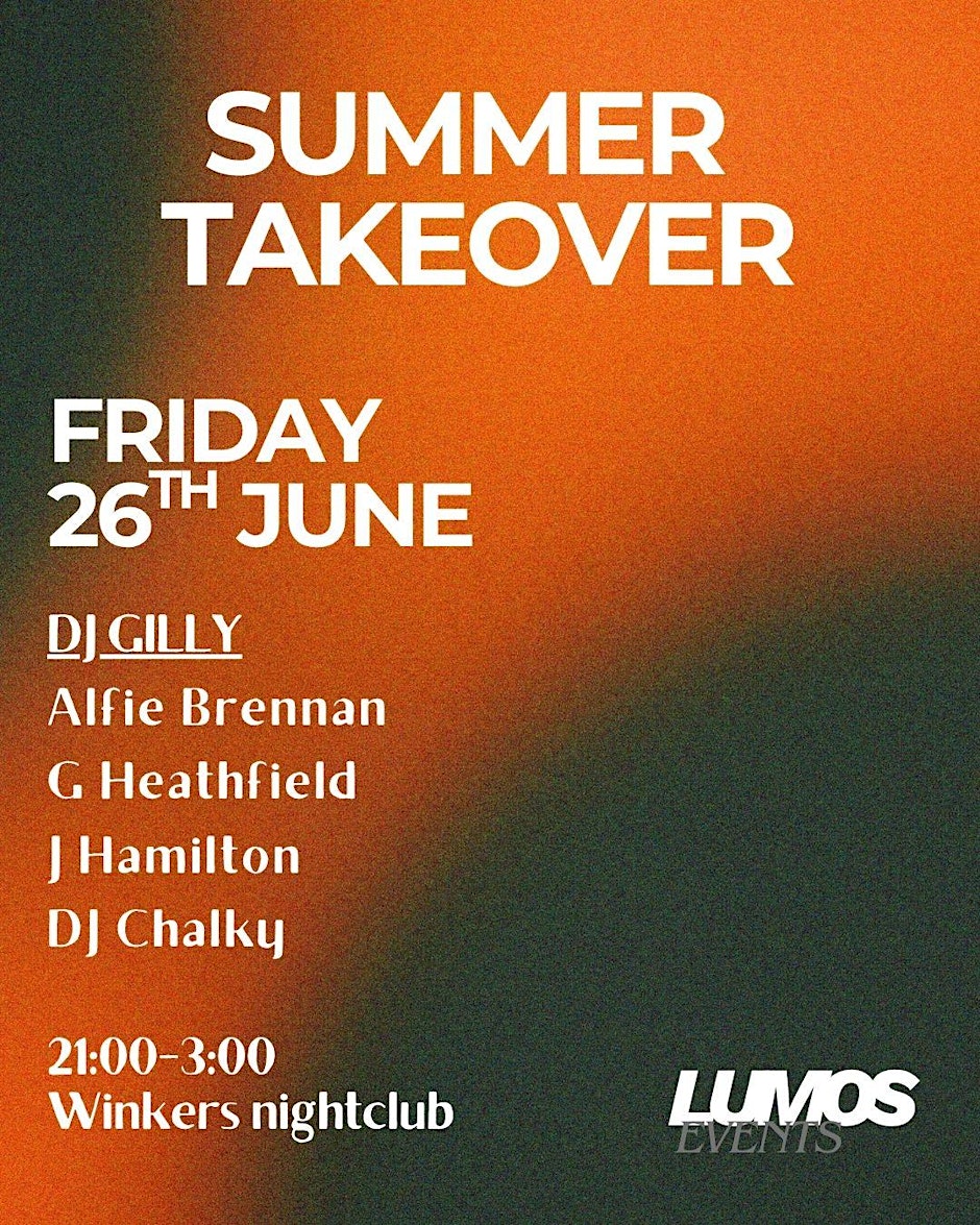 SUMMER TAKEOVER - 26.6.26 9PM-3AM