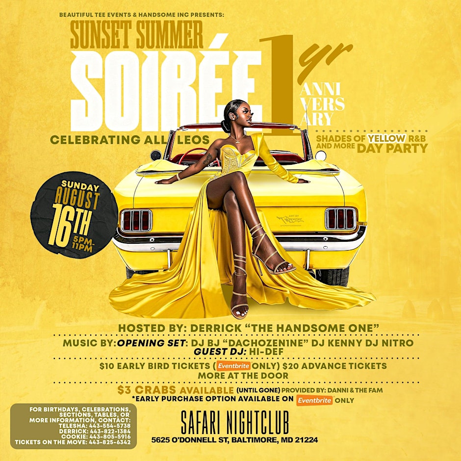 SUNSET SUMMER SOIREE: SHADES OF YELLOW R&B AND MORE DAY PARTY