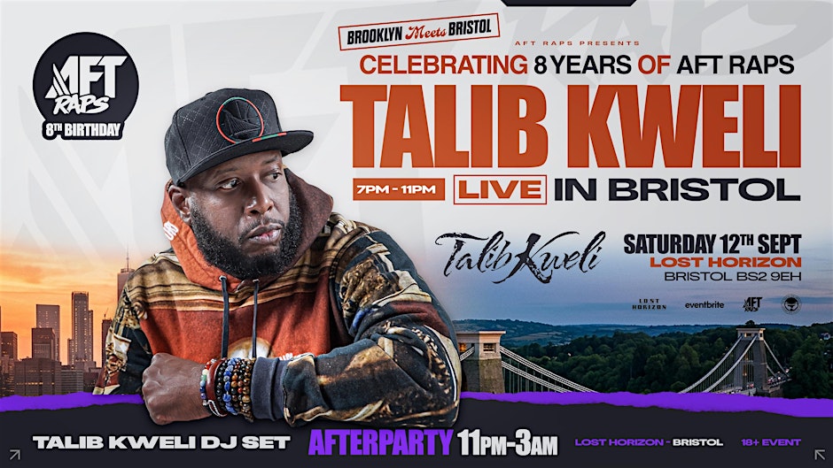 Talib Kweli Live in Bristol! Plus after party with Talib Kweli DJ Set..