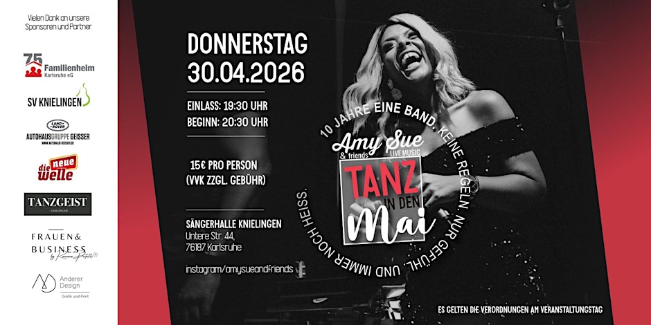 Tanz in den Mai 2026 mit Amy Sue & Friends