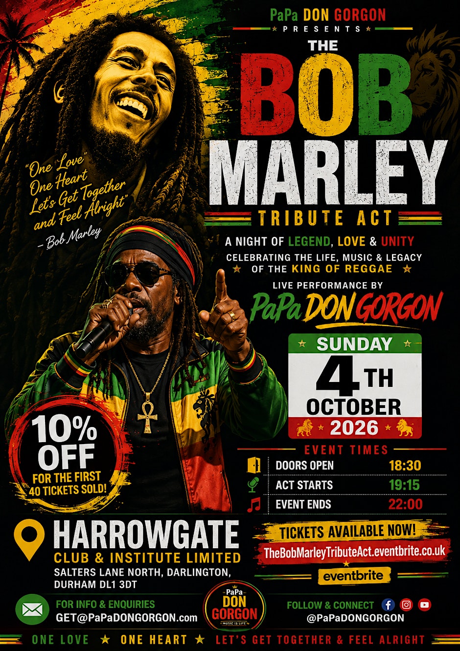 The Bob Marley Tribute Act at Harrogate Club