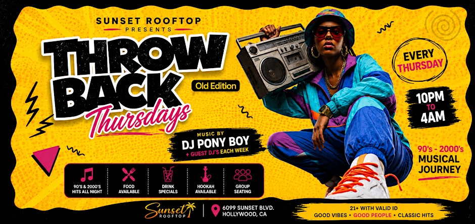Throwback Thursdays at Sunset Rooftop