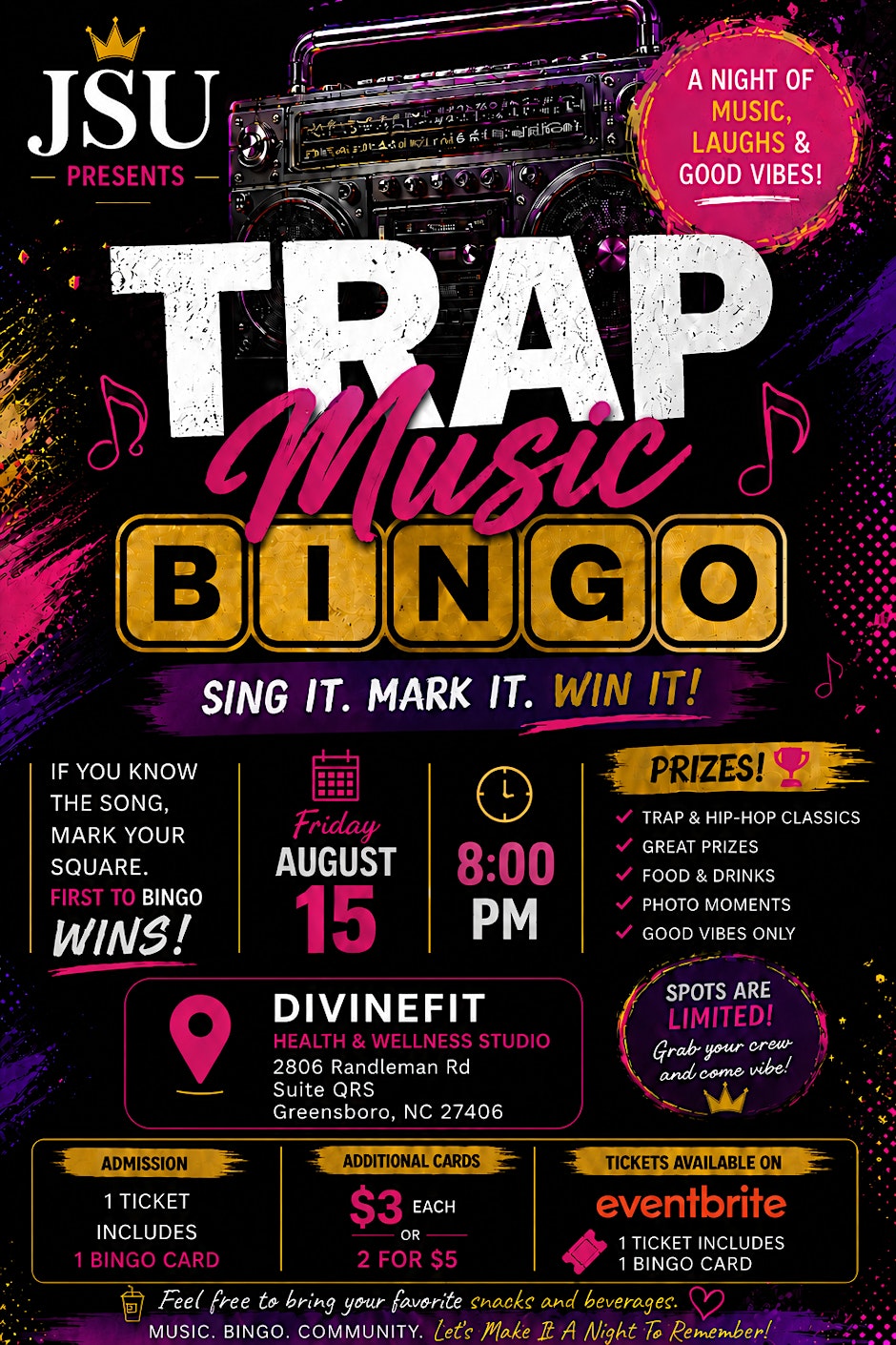 Trap Music Bingo