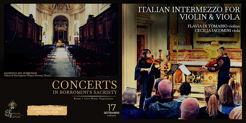 Violin & Viola in Borromini’s Sacristy – Exclusive Event | Rome